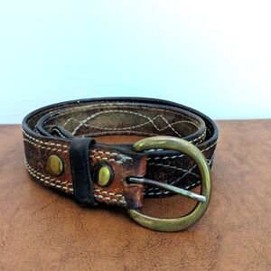 Triple K Brand Men Belt Brown Leather Waistband 36